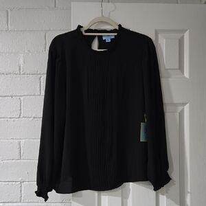 CeCe Black Long Sleeve Top